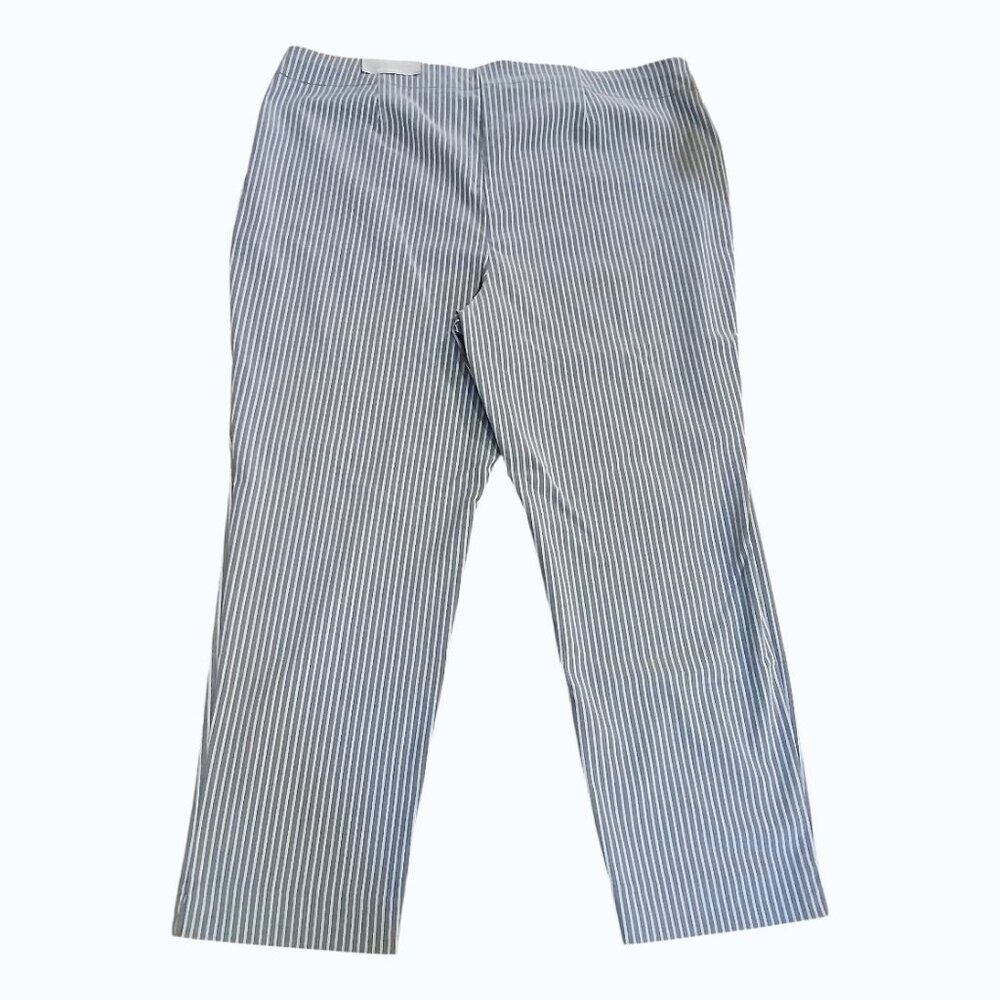 NWT - CHICOS Brigitte So Slimming Stripe Blue Pants - Picture 4 of 16